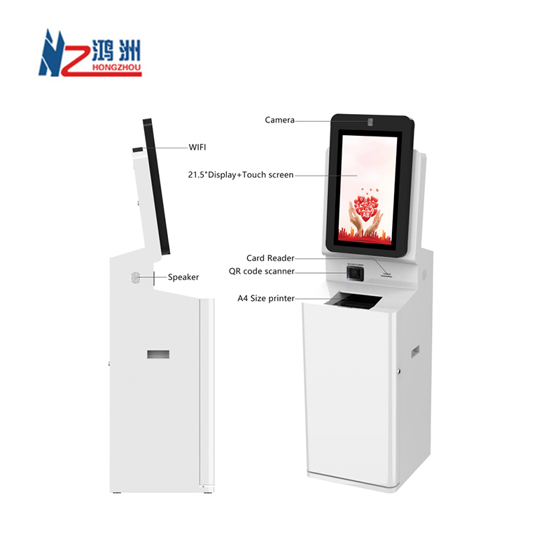 Turnkey Solution Software+Hardware 21.5 Inch Touch Screen Self Service A4 Printing Kiosk