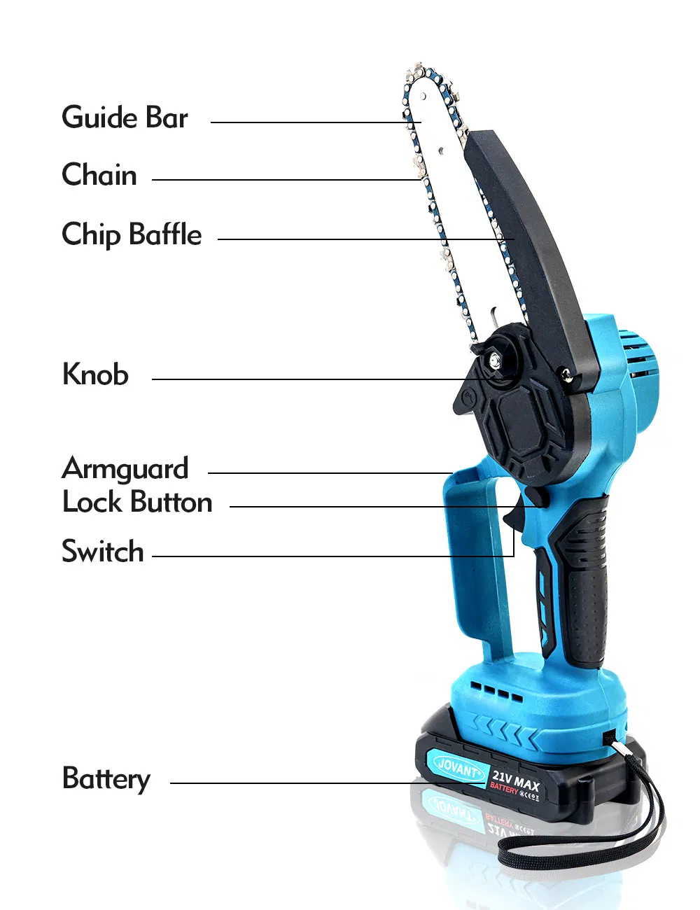 6 Inch Mini Tree Cutter Power Tool Handheld Electric Cordless Chainsaw