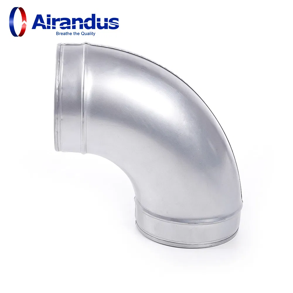 HVAC Ventilation System Ducting Bend 90 Degree Connector Stainless Steel Elbow Bend Spiral Ducting Bend