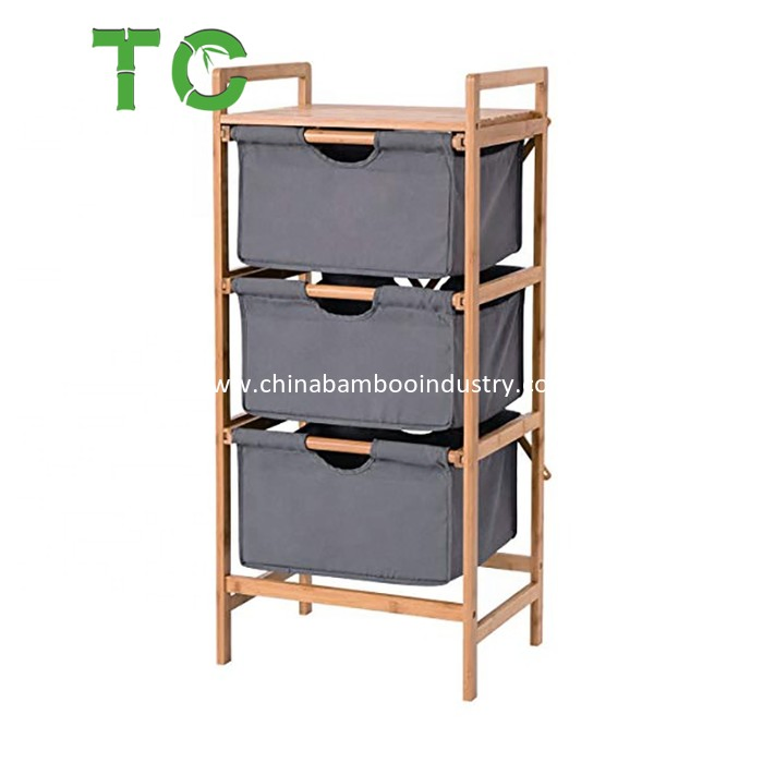 Hotselling Large Bamboo Laundry Basket Laundry Basket with Shelf Laundry Hamper Sorter Bathroom Storage Rack Laundry Storage Basket