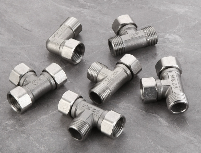 Cross Tee Swivel Hydraulic Tube Crimp Fittings Tee Stainless Steel Fittings/Nipple