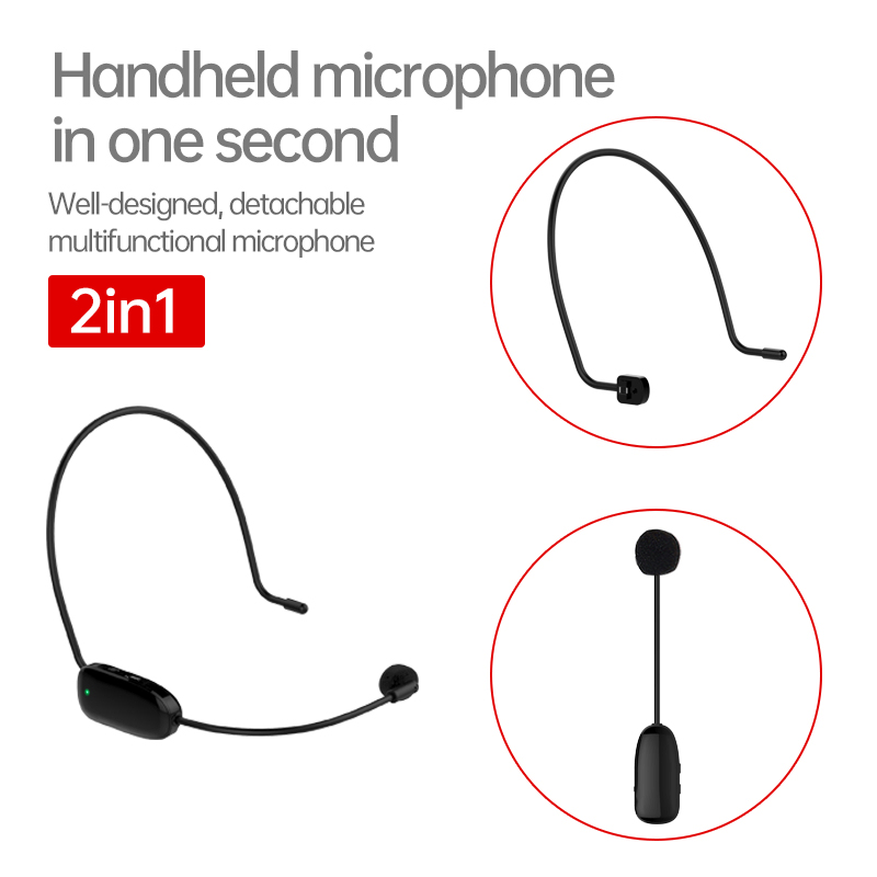 V16 UHF Wireless Head Mounted Microphone for Teaching, Stage Performance, Tour Guide