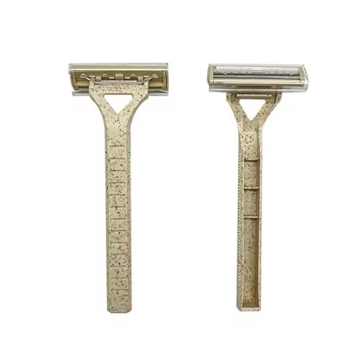 Twin Blade Wheat Straw Shaving Razor Eco Friendly Disposable Hotel Razor