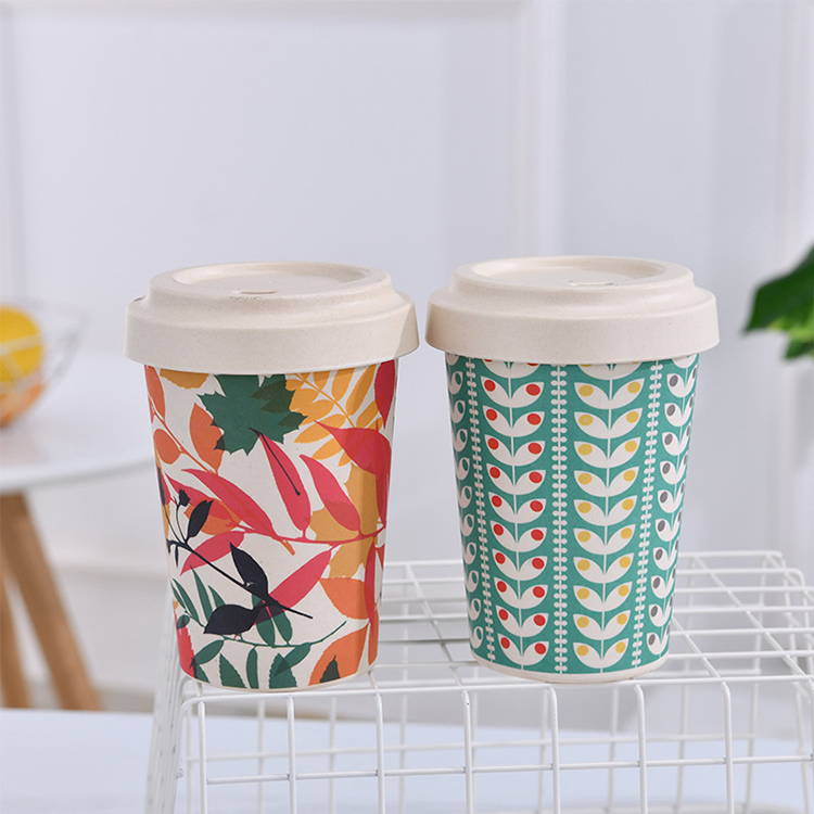 Custom Printed Eco-Friendly Reusable Biodegradable Wooden Fiber Plant Fiber Coffee Mugs Cups