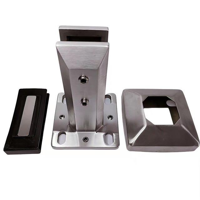 2205 Duplex Stainless Steel Adjustable Glass Spigot Railing Handrail for Pool Glass Clamps & Stairs