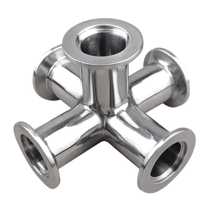 Wenzhou Vacuum Kf ISO CF Stainless Steel SS304 SS316 5way Cross