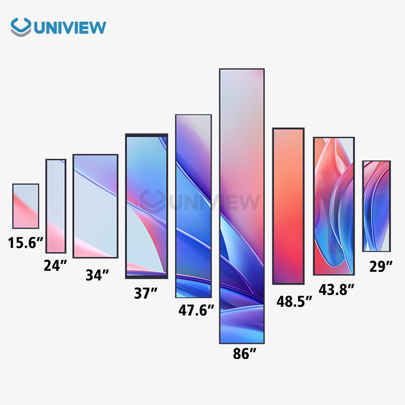 Uniview LCD Supermarket Ultra Wide Digital Signage and Indoor LCD Display WiFi Stretched Bar Display LCD Display Screen