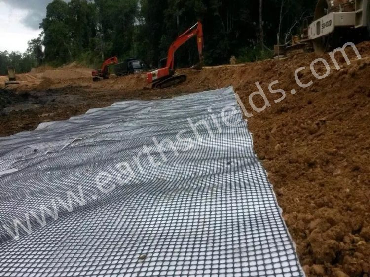 Black Uniaxial Plastic Geogrid for Road Construction