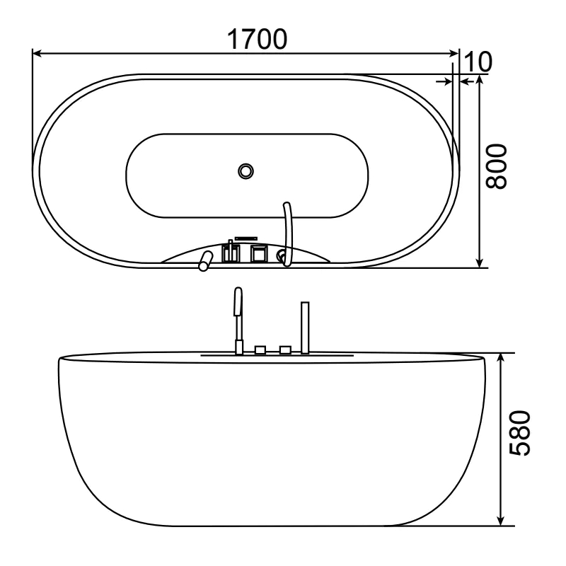 Акриловая угловая ванна с гидромассажем