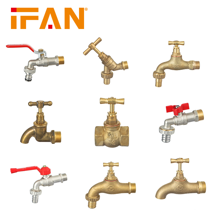 Ifan Wholesale Bibcock Water Tap Full Sizes Brass Grifo Garden Bibcock Water Tap with Water Outlet