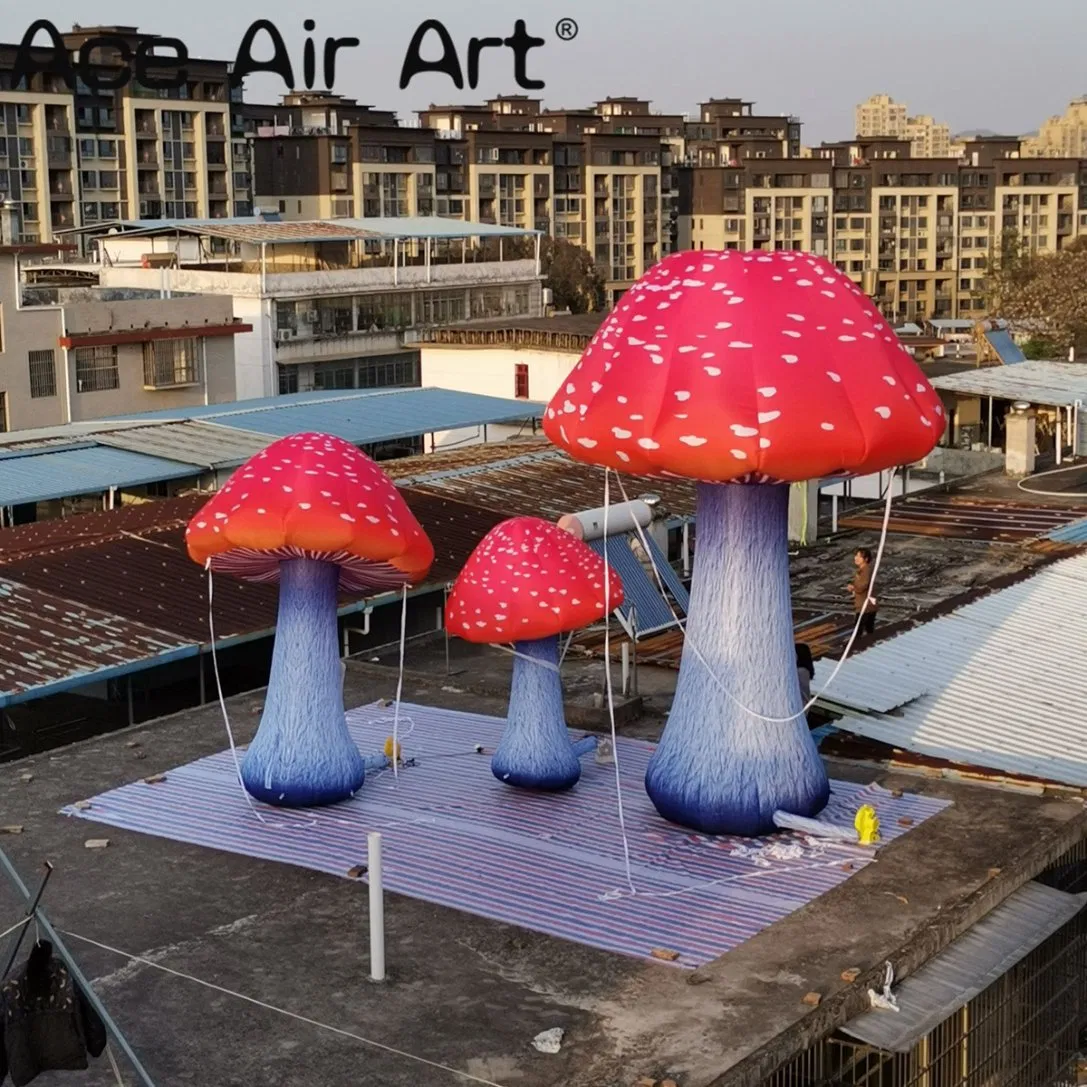 Giant Inflatable Realistic Mushroom Models for Indoor and Outdoor Music Events Decor