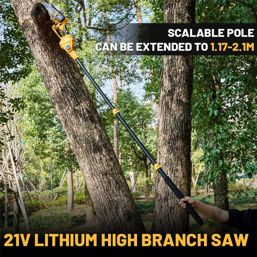 2.1m Extendable Outdoor Garden Tool Set with 8-Inch Chainsaw & Electric Pruner