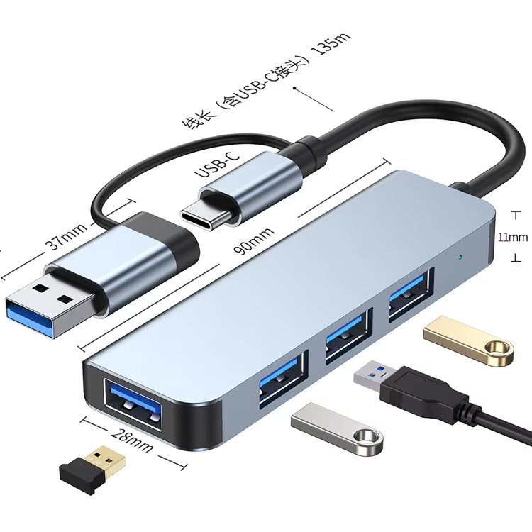 8-in-1 USB Type C Hub Multiport Adapter Hub Dock 8 in 1 USB C Type C Hub with 4K HDTV HDMI USB 3.0 SD TF Card Reader Pd Charging