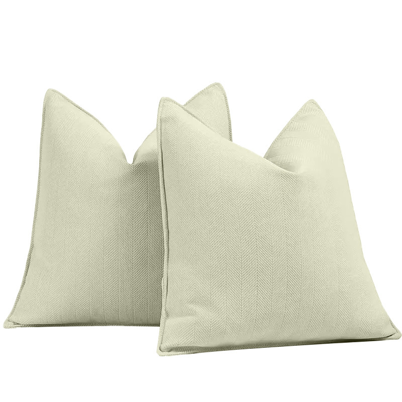 Hot Selling Hot Selling Throw Pillow Cases Cotton Thread Stitching Edges Solid Dyed Soft Chenille Cushion Covers for Couch Sofa