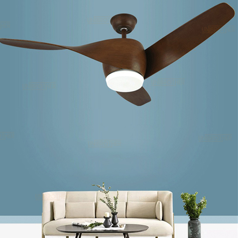 Wood LED Ceiling Fan with Lights Remote Control Inverter Air 220 V Bedroom Wooden Fans Lamp(