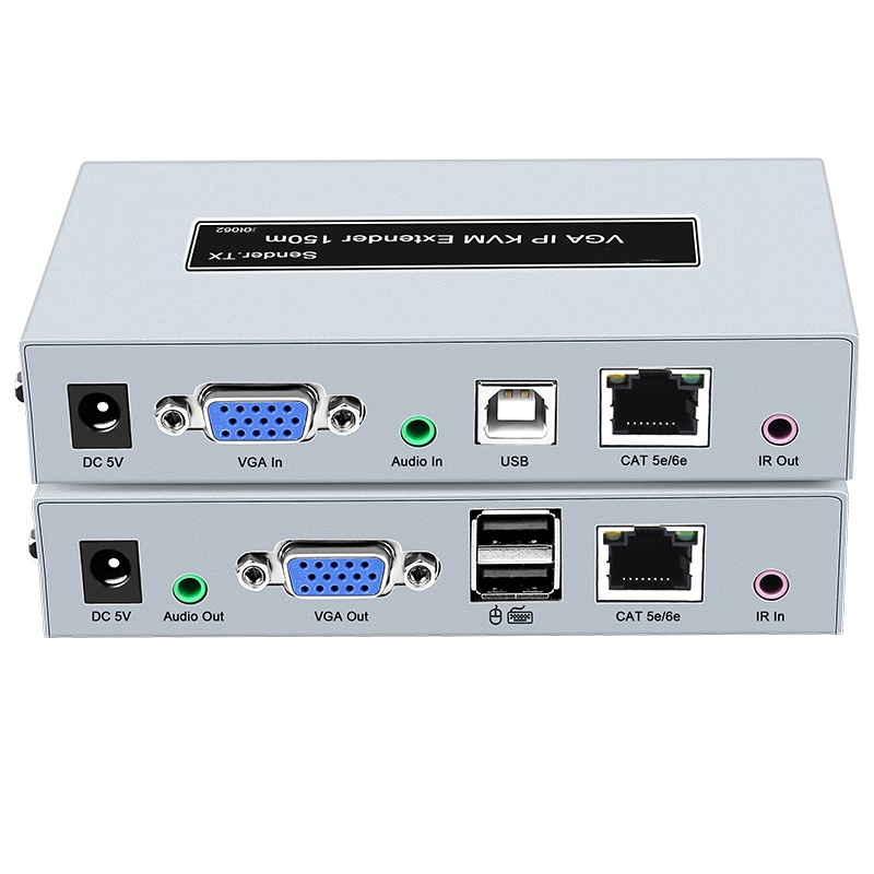 Lossless Transmission of Audio and Video Through Cat5/6e Network Signal Kvm IP Dp VGA Extender Supports Rx Tx