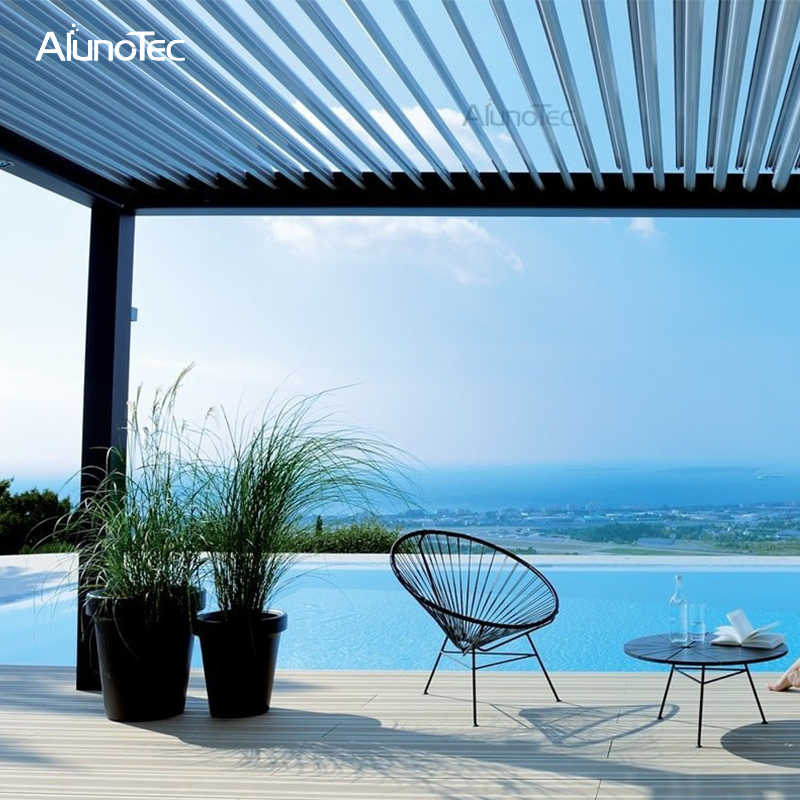 Outdoor Customized Pergola System with Adjustable Louvers Blade