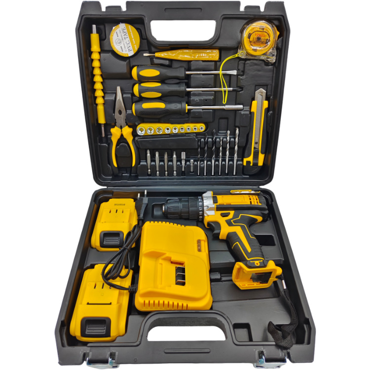 Multi-Function Lithium-Ion Cordless Drill Set with Complete Accessories Dual-Speed Impact Drill