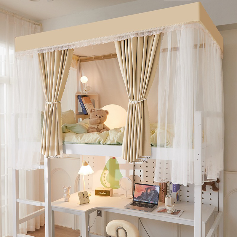 New Style Student Designed Bed Curtain with Dual Guide Rails High Grade Light Blocking Eco Friendly and Breathable Features