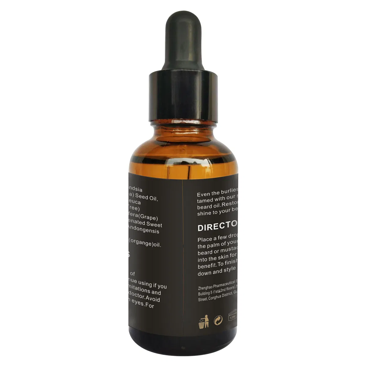 Costume Logo Private Label Packaging Men Organic Natural Argan Oil Beard Growth Beard Oil