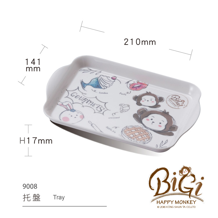 100% Melamine Tray Customizable Cartoon Pattern Kids Dinner Snack Serving Plastic Hot Selling Children Tray