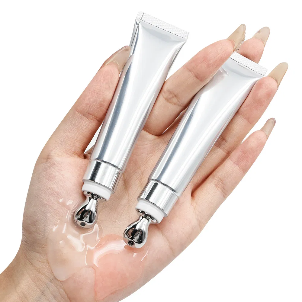 OEM Custom Zinc Alloy Massage Head Lip Oil - Color Shift Plumping Lip Gloss in Squeeze Tube for Private Label