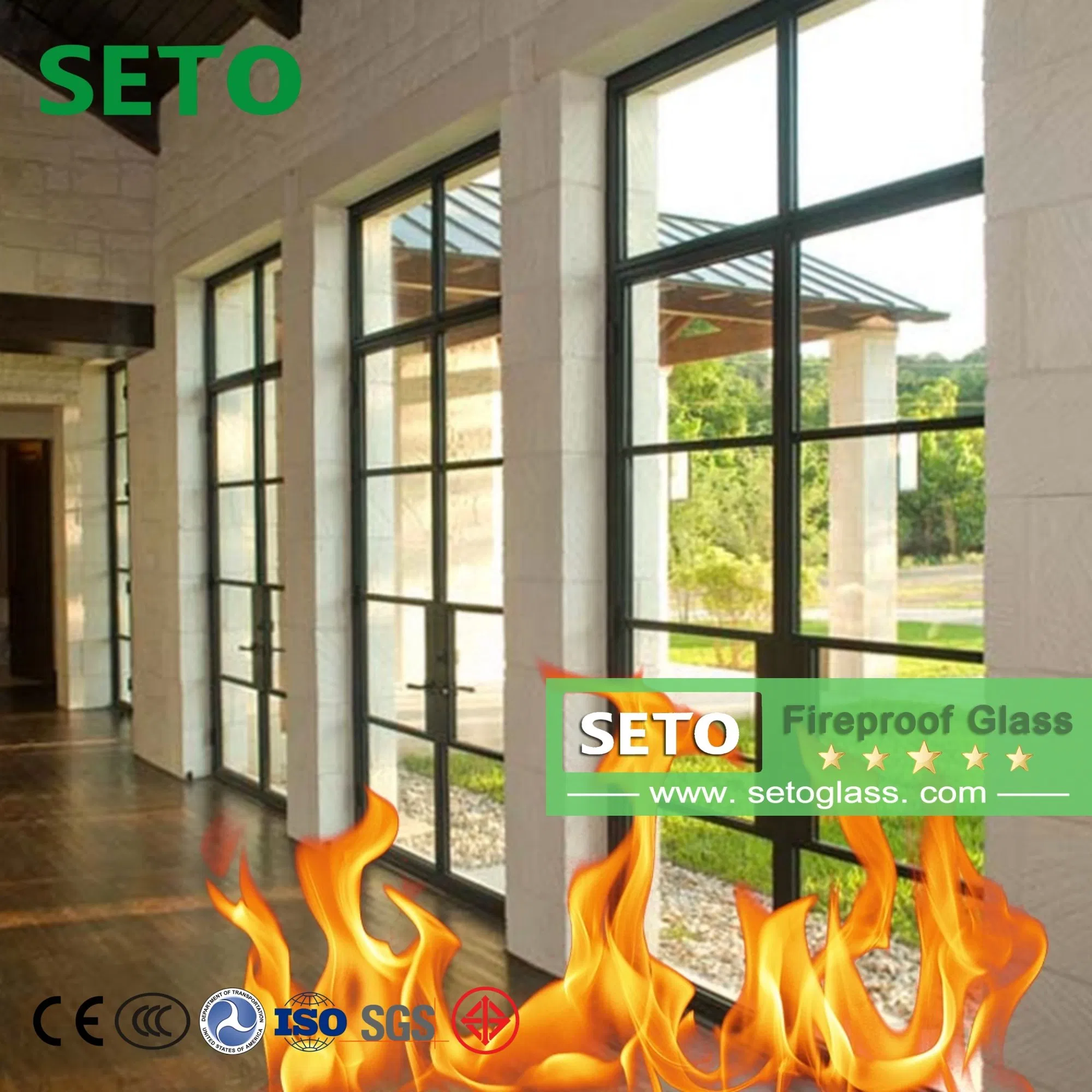 Fireproof Glass for High Temperature Workshop Observation Windows Special Fireproof Curtain Walls