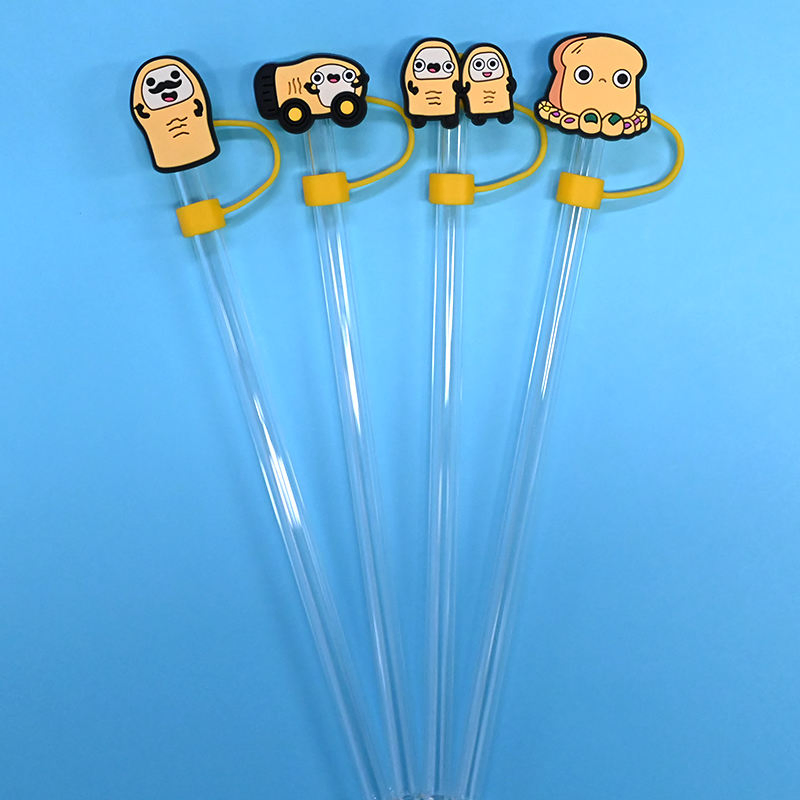 Cute Style Silicone Interesting Toe Shapes Straw Covers 1omm Drinking Straw Tips Cover Accessories for Bar Bulk Packed