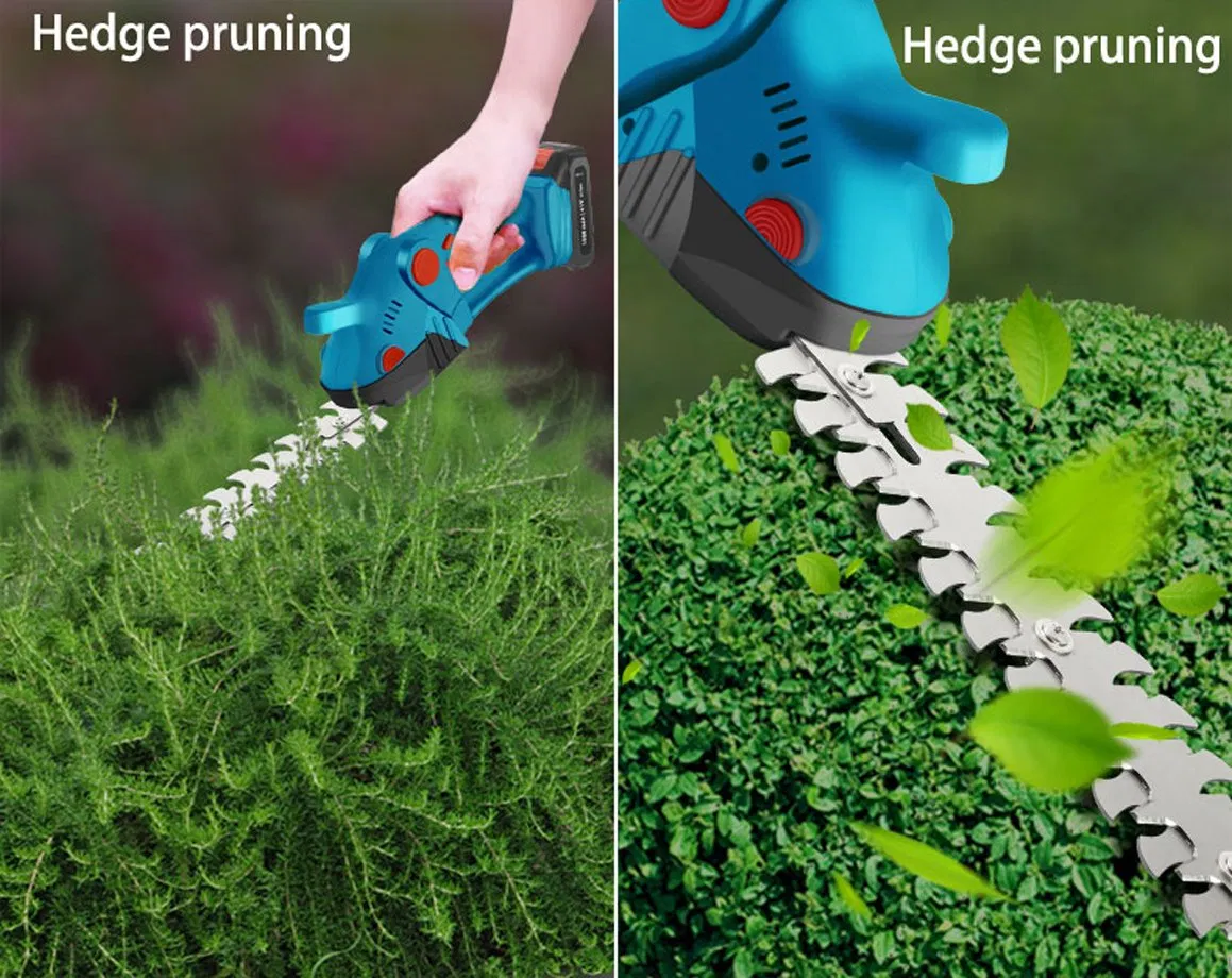 Cordless Grass Shear & Shrubbery Trimmer, 2 in 1 Handheld Hedge Trimmer for Garden