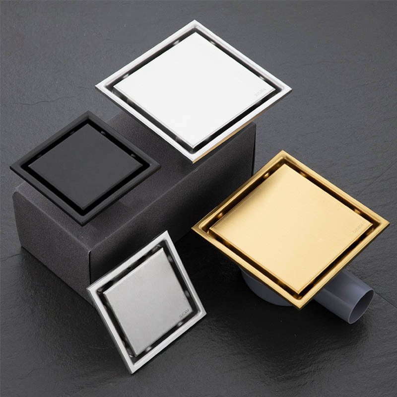 Квадратный антизапаховый слив для душа из нержавеющей стали