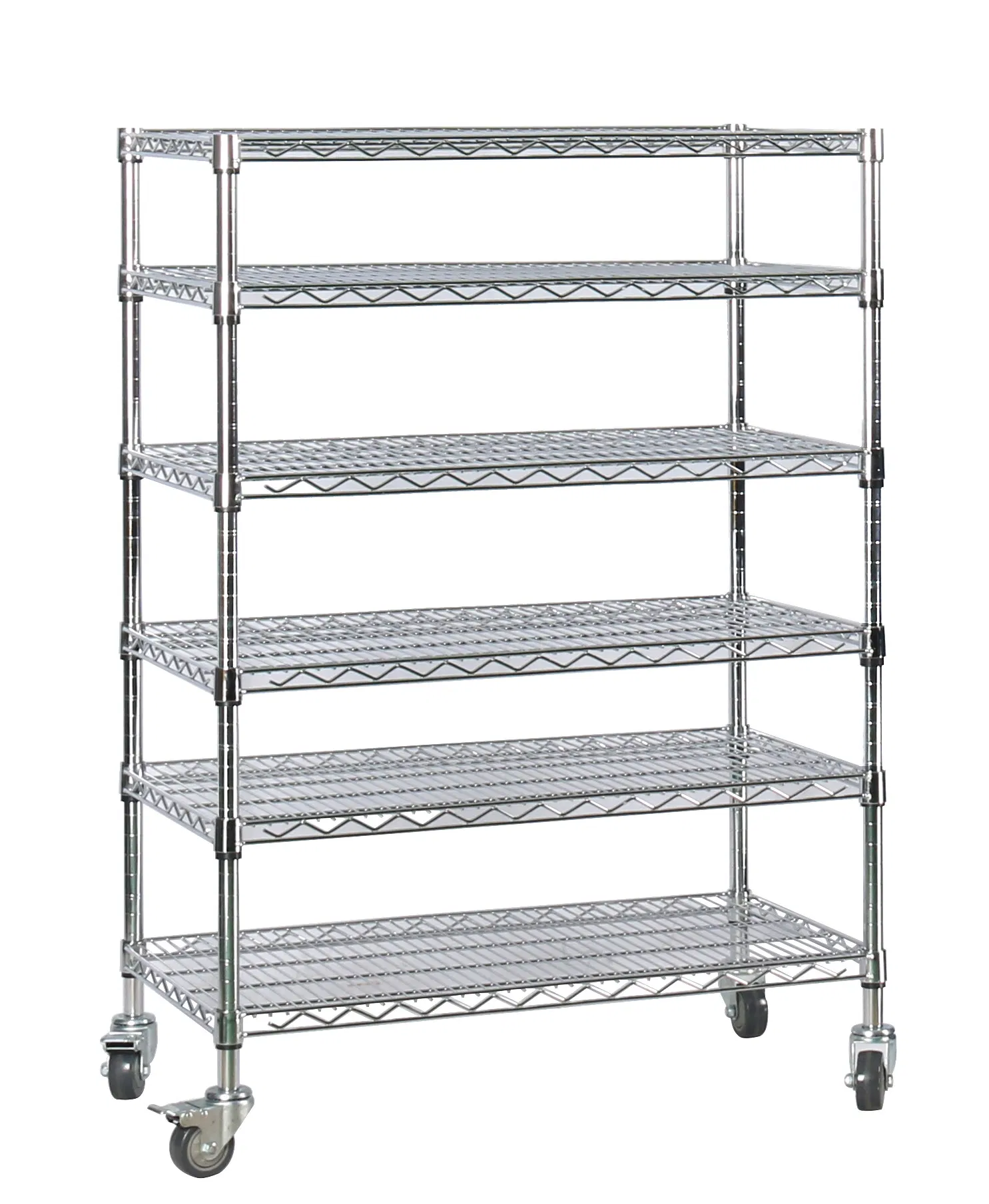 Chrome Display Wire Shelving Storage Bin Trolley