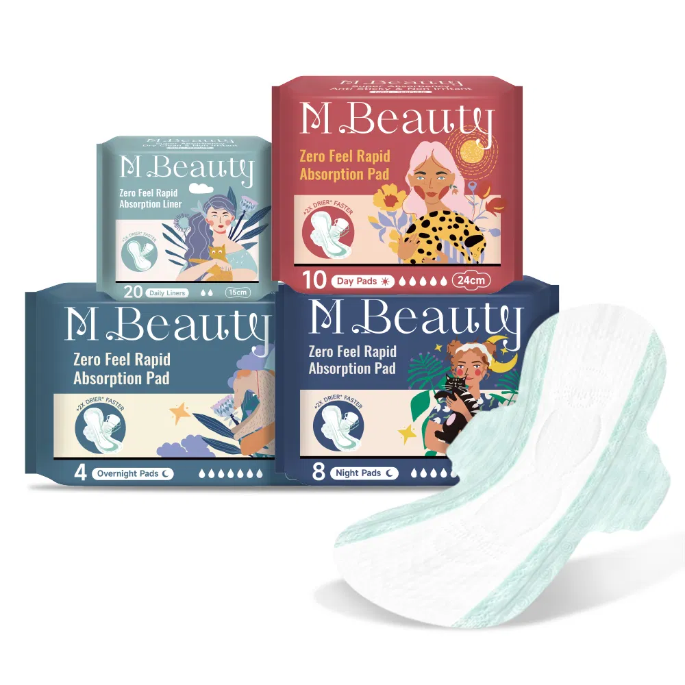 M Beauty 150-410mm Zero Feel Ropid Absorption Series Disposable Women's Sanitary Menstrual Pads