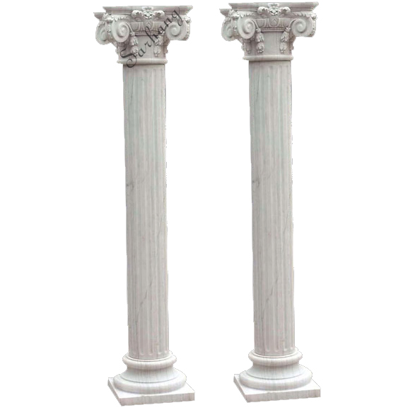Villa Garden Use European Style Hand-Carved Natural Stone Column Marble Roman Pillar
