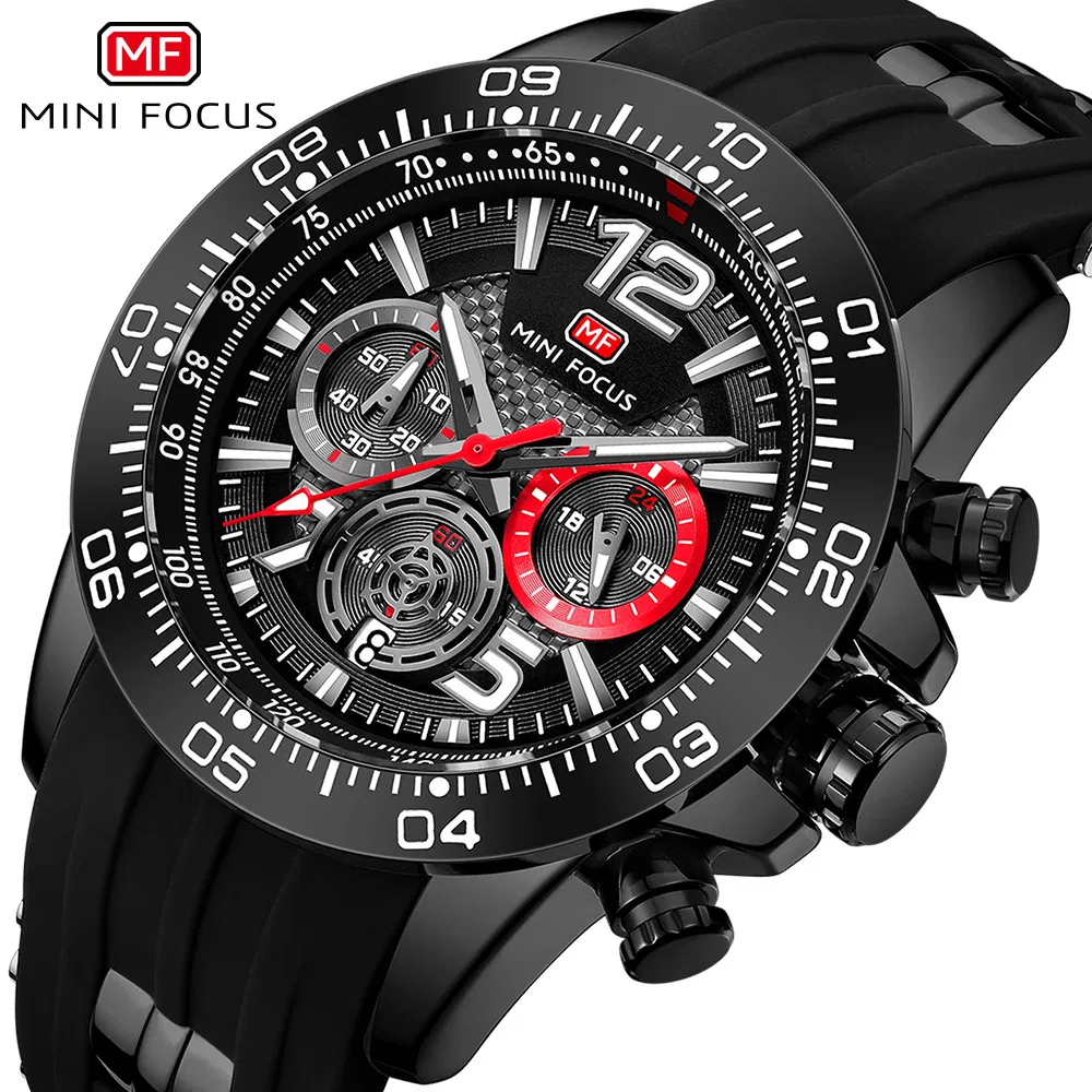 Mini Focus Mf0290g Sports Fancy Design Men's Silicone Strap Fashion Quartz Watch