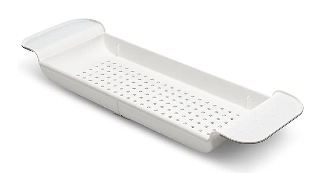 Plastic Shower and Bath Shelf Caddy Expandable Bath Tray for Bathtubs