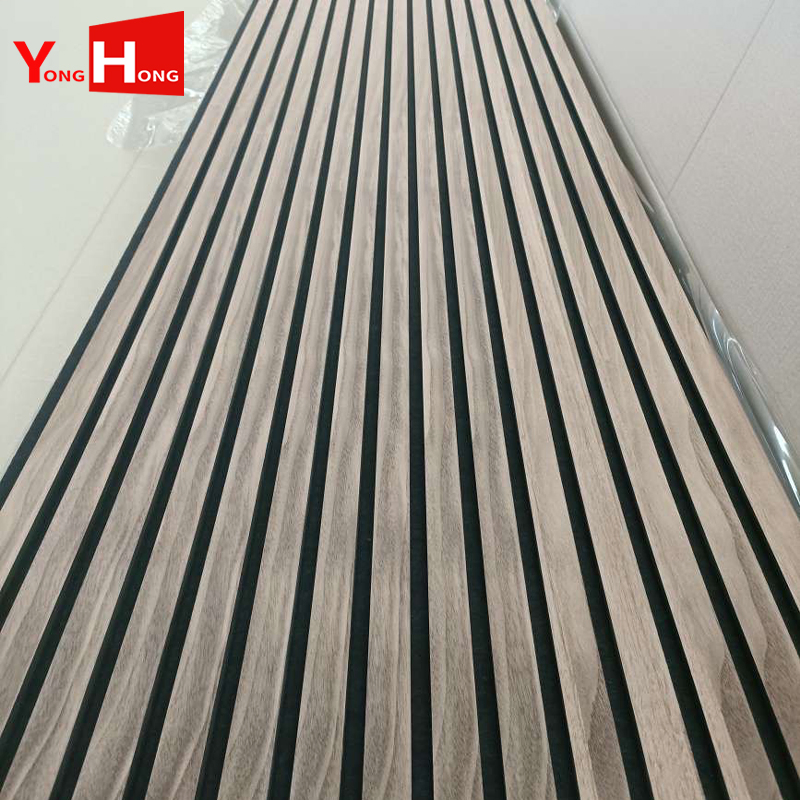 3D Customized Decorative Soundproof Wall Covering Pet Polyester Fiber Wood Veneer Felt Acoustic Panel