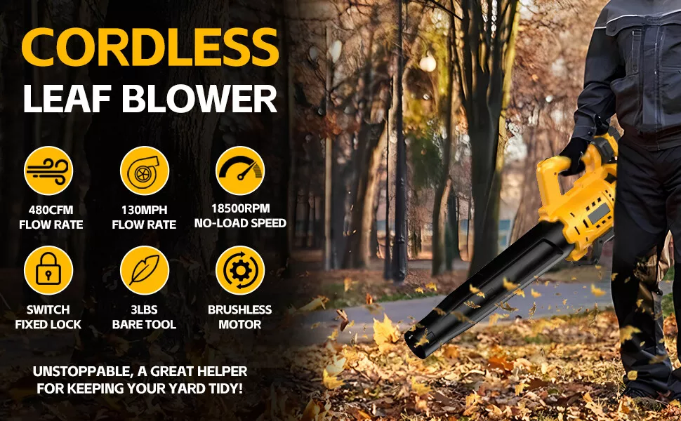 Аккумуляторный ручной воздуходув для листьев