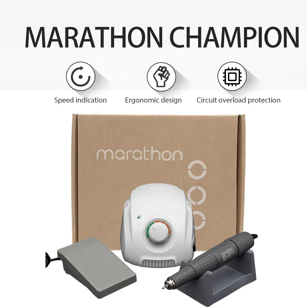 45000rpm Marathon Micromotor Champion-3 Electric Nail Drill Manicure Machine Dental Lab Equipment