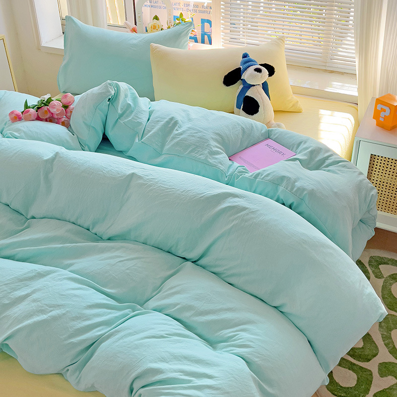 100% Cotton Bed Linen Breathable Bed Sheet Fitted Plain for Home Hotel