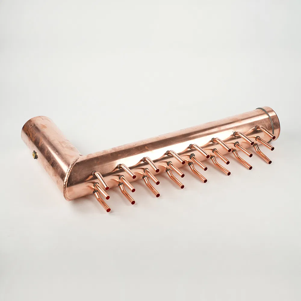 Custom Copper Pipe Manifold Assembly with Multiple Outlets