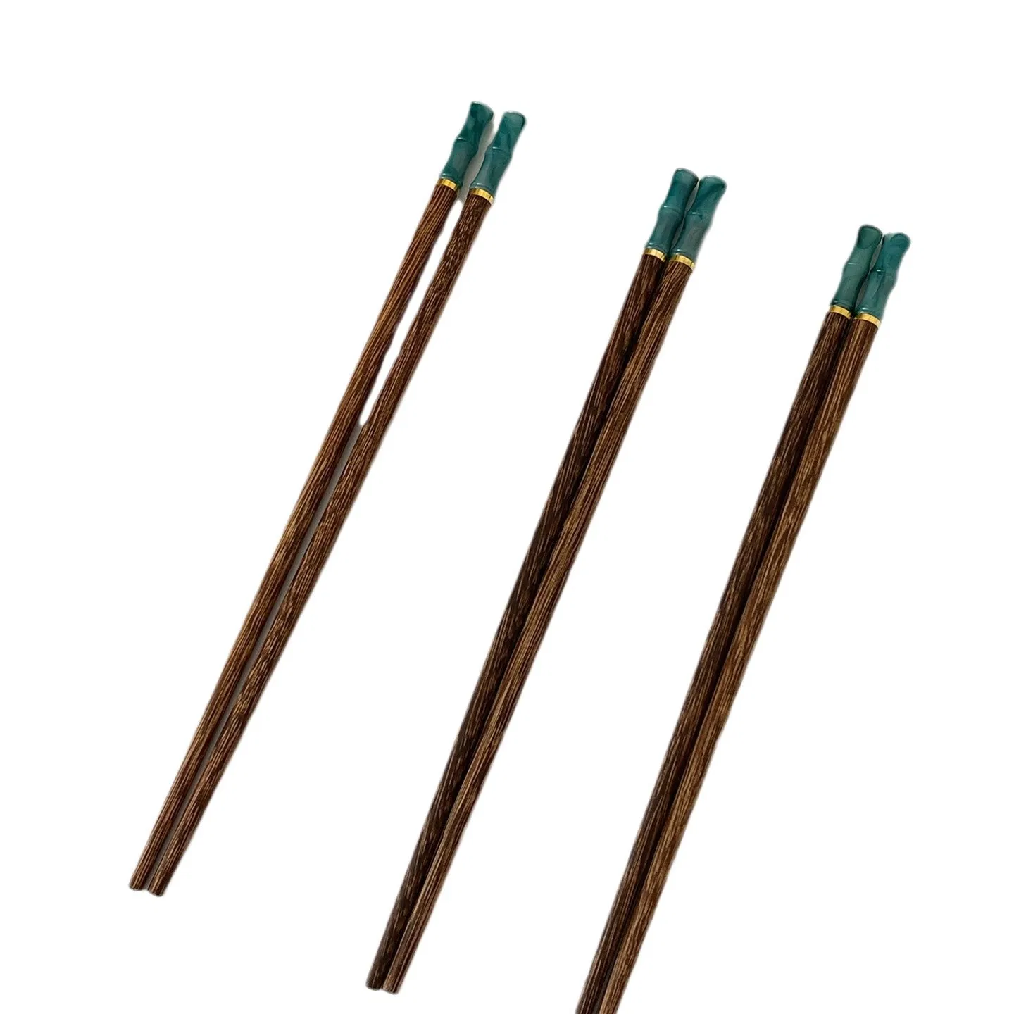 Wooden Chopsticks Set/Resin Jade Tip Chopsticks