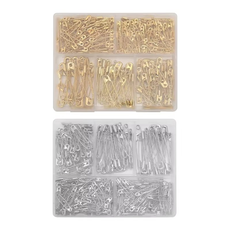 Premium 320PCS Mixed Size Metal Safety Pins in Gold and Silver