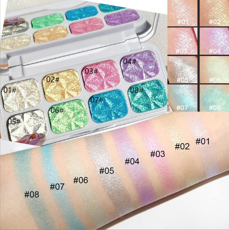 OEM Chameleon Glitter Eye Cosmetic Long Lasting Vegan High Pigment Eye Shadow Palette