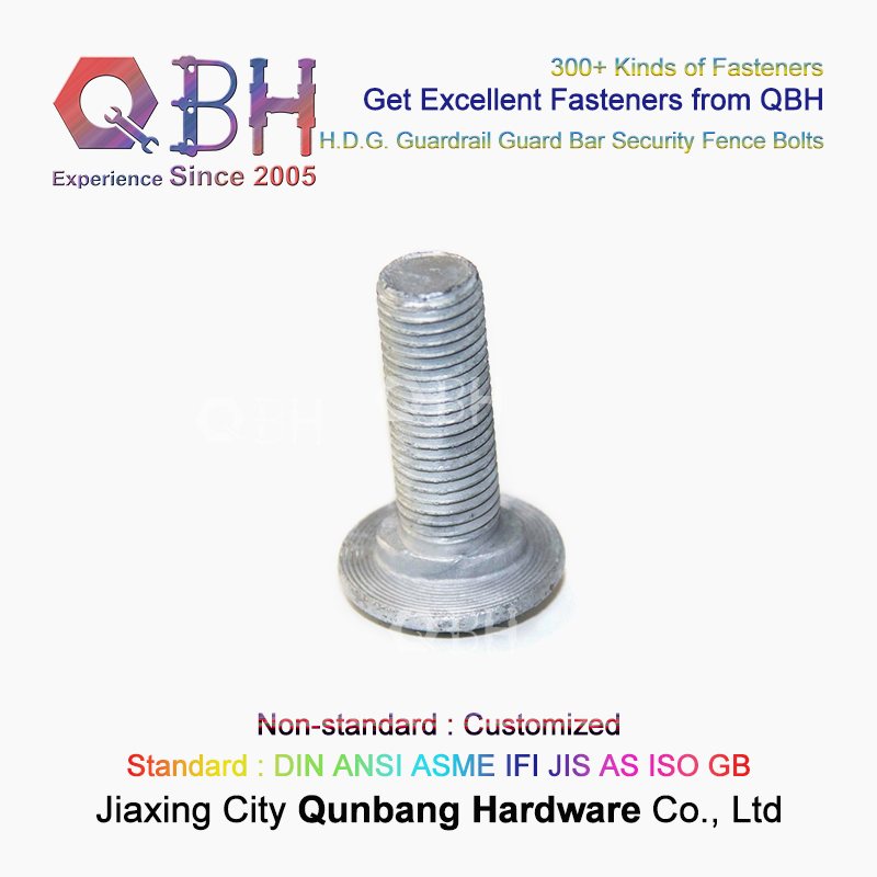 Qbh OEM ODM HDG H. D. G. Non-Standard Carbon Steel Highway Road Guardrail Guard Bar Security Fence Screws