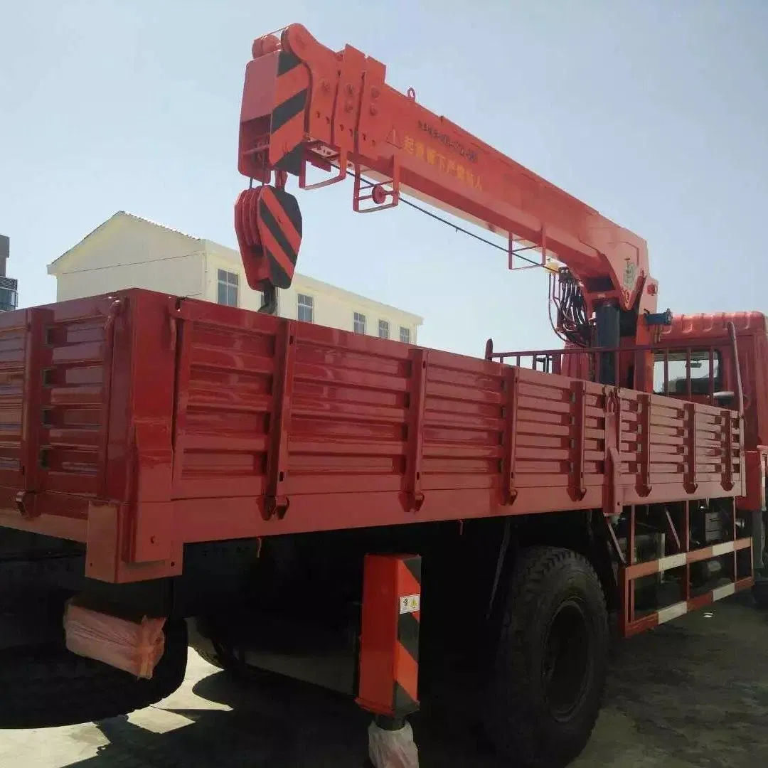 Truck Mounted Crane Powerful Jiangwei 8 Tons Straight Arm Crane with 4-Section Telescopic Arm