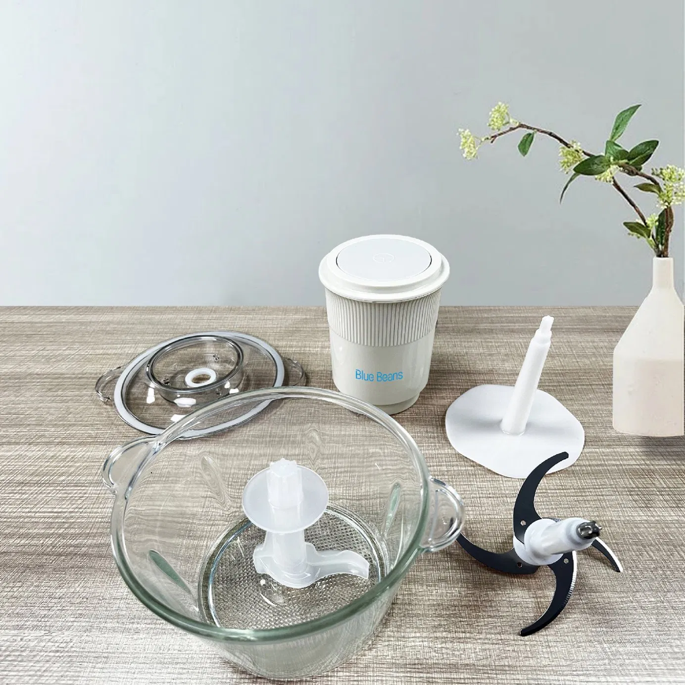 Professional Grade Food Processor with Multiple Cutting Attachments for Baby Food