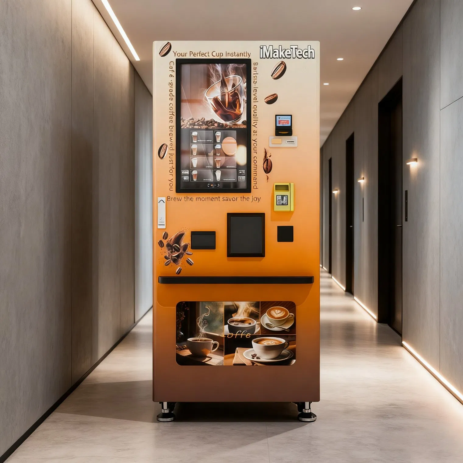 Imaketech All-in-1 Cafe Vending System with Ice Maker for Automatic Coffee Vending Machine