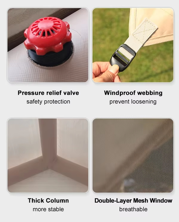 6m² Dome Tent Inflatable Air Column Tent for Outdoor Camping