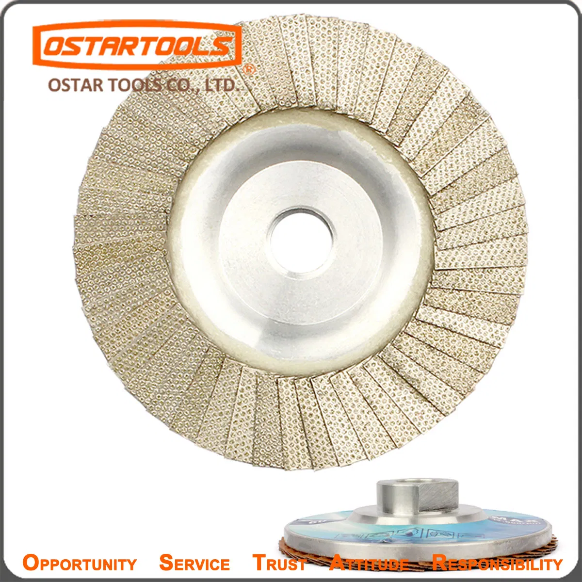 Premium M14 DOT Pattern Diamond Flap Disc with Aluminum Base