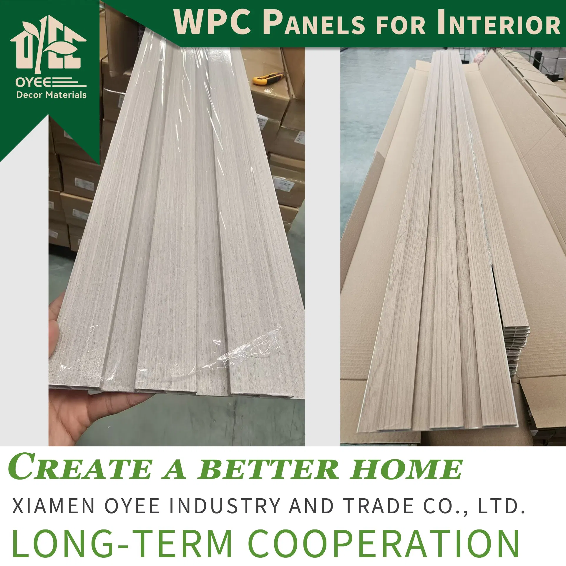 Factory Decor Wood Plastic Composite WPC Coating Cladding Wall Board WPC Exterior Wall Panel